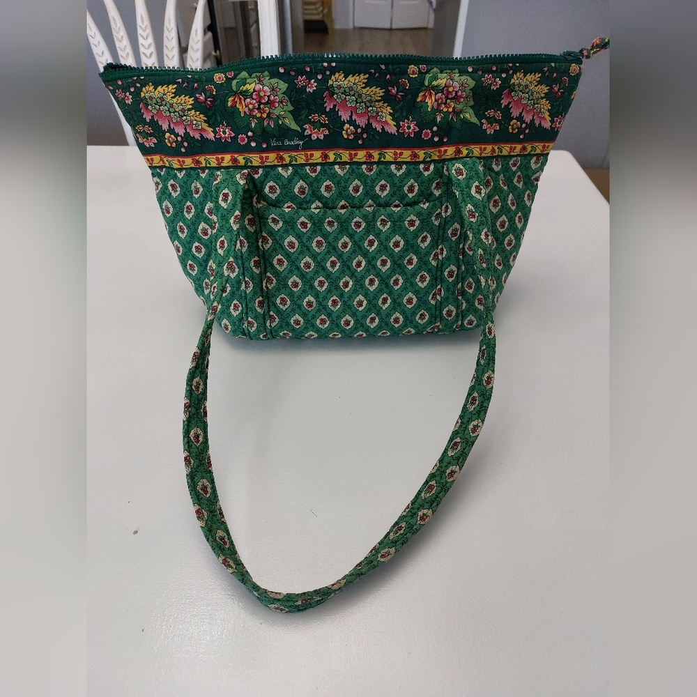Vera Bradley Vintage Villager & Strap Wallet Greenfields NWT - Picture 3 of 13